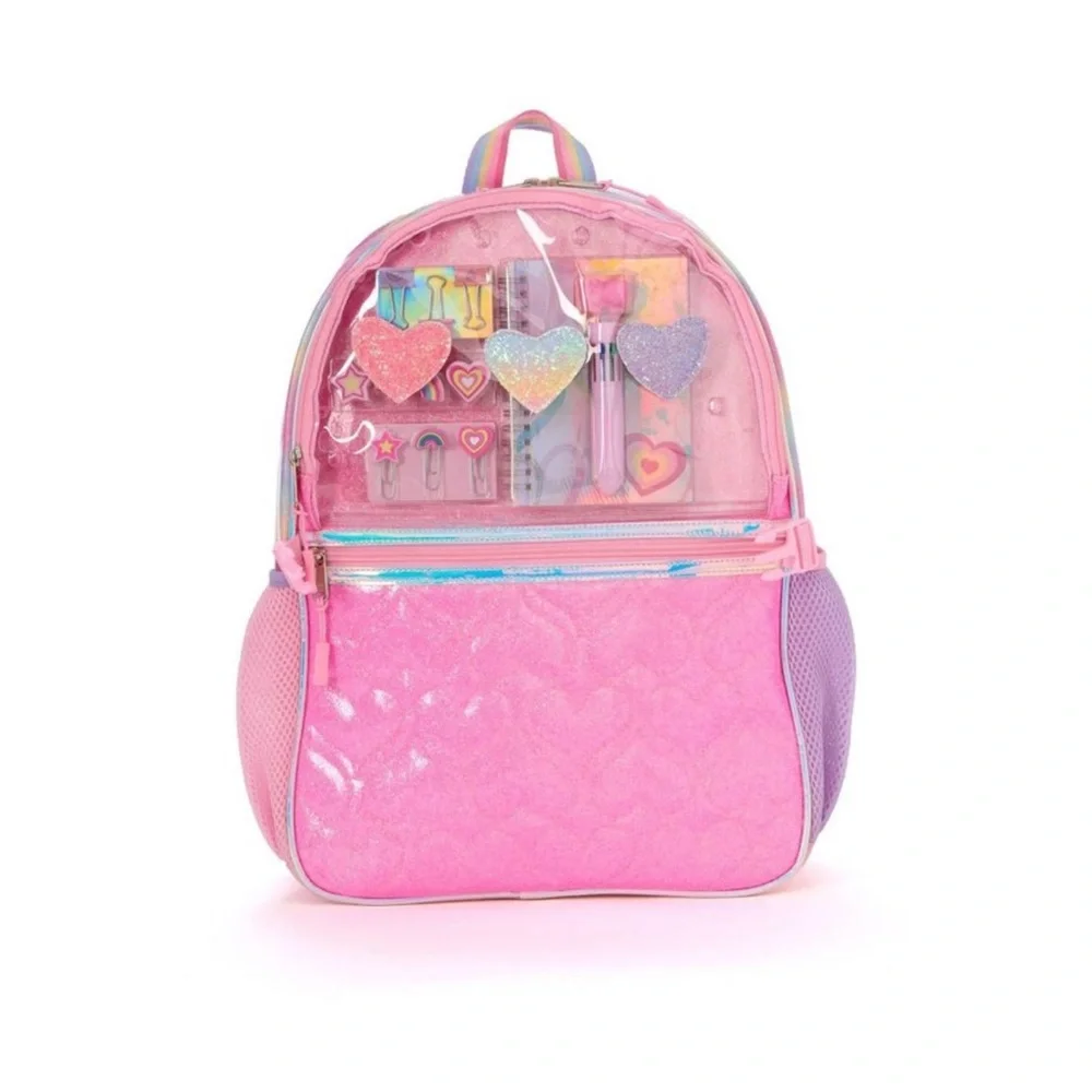 NWT Locker Club Kids Backpack with lunch tote and clear stationery bag